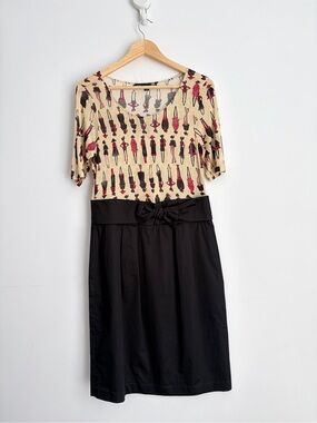 Love Moschino Fashion Illustration Print Bow Waist Dress 10